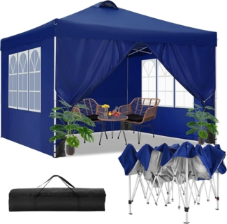 COBIZI Faltpavillon 3x3m Wasserdicht Stabil Winterfest Partyzelt Navy Blau