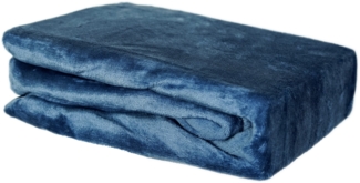 Plüsch Spannbettlaken 120-130 x 200 cm + 30 cm mit Rundumgummizug - Cashmere Touch 180 gsm Dunkelblau