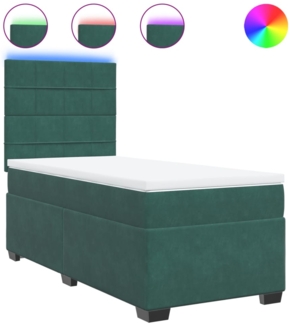 vidaXL Boxspringbett mit Matratze Dunkelgrün 100x200 cm Samt 3293137