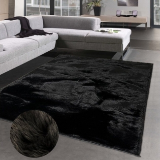 Carpetia Teppich Edler Luxusteppich „Rabbit“ in black, rechteckig, Höhe: 11 mm