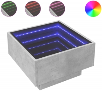 vidaXL LED-Couchtisch Betongrau 50x50x30 cm Holzwerkstoff 847507