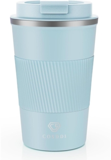 CS COSDDI Thermobecher Edelstahl Travel Mug Isolierbecher 13oz Skyblue