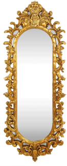 Casa Padrino Barock Wandspiegel Gold 55 x H. 125 cm - Handgefertigter Garderoben Spiegel - Edel & Prunkvoll