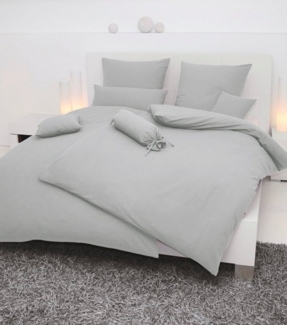 Janine Soft Seersucker Bettwäsche, Platin, 155x220 / 80x80 cm