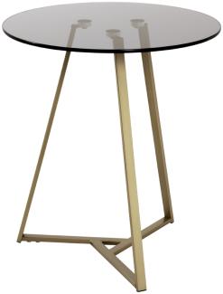 Beistelltisch >Cindy< in gold-grau aus Stahlrohr, SHG 5 mm - 50cm (H)