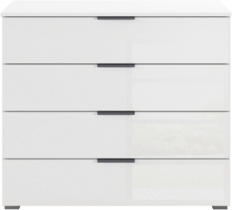 OTTO home Schubkastenkommode Sideboard Schubladenkommode Schubladenkommode AGORDO mit Glasfront (in zwei Griff-Farben, Breite 80 cm), vier große und geräumige Schubladen mit viel Stauraum MADE IN GERMANY