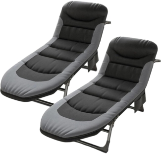 Klappbare Sonnenliege Liegestuhl 6-Fach Verstellbar mit Seitentasche