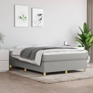 vidaXL Boxspringbett mit Matratze Hellgrau 140x200 cm Stoff 3144522
