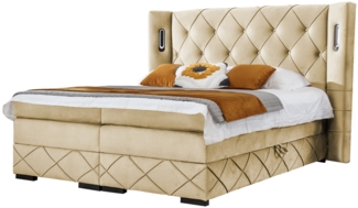 Boxspringbett Fazzle Lux, Sand, 180x200 cm