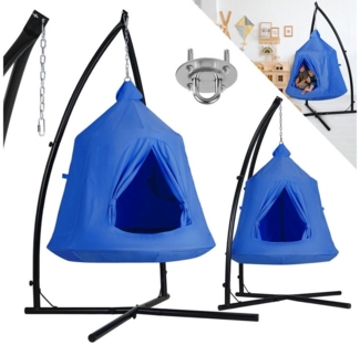 TLGREEN Hängehöhle Hängehöhle kinder mit Gestell (Hängematte int LED-Leuchten, hängezelt kinder), höhenverstellbar,Camping Hängezelt,Hänge Spielzelt