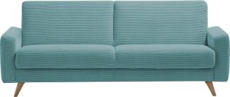 exxpo - sofa fashion 3-Sitzer Samso, elegant und bequem, aktueller Cord Bezug, Kippcouch, hochwertige Verarbeitung, Schlafsofa inkl. Bettfunktion und Bettkasten