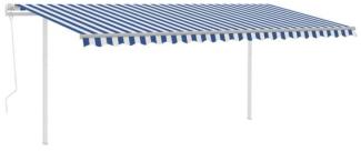vidaXL Automatische Markise mit LED & Windsensor 5x3,5 m Blau und Weiß 3070071