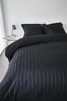 Beddinhouse 100% Cotton, 40x40/173x67 Bettwäsche Shine Black 200X200+2. 80X80 200 x 200 cm + 2x 80 x 80 cm 1 Bettbezug, 2 Kissenbezüge Schwarz