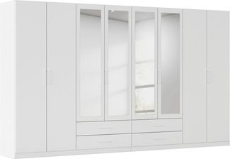 rauch Kleiderschrank Schrank Garderobe Ankleide GAMMA Breiten 91/136/181/226/271/315/360 cm (in 3 Ausstattungen BASIC/CLASSIC/PREMIUM (inkl. SOFT-CLOSE-Funktion) verschiedene Griff-Varianten, mit Spiegel TOPSELLER MADE IN GERMANY