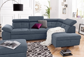 exxpo - sofa fashion Ecksofa Spring, super bequem und komfortabel mit Armteil- und Kopfteilfunktion, wahlweise mit Bettfunktion und Bettkasten, L-Form