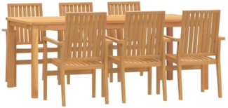 vidaXL 7-tlg. Garten-Essgruppe Massivholz Teak 3157921