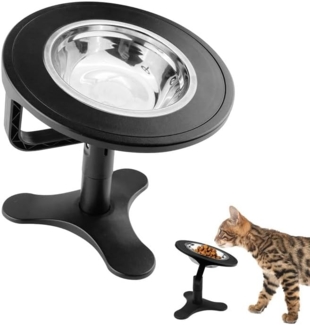 Zwei Katzennäpfe: ein erhöhter Napf, der sich für einen rutschfesten Halt um 15° neigen lässt, und ein erhöhter Hundenapf, der für kleine Hunde geeignet ist.