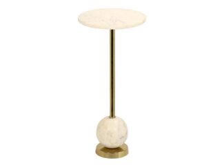 House Nordic Beistelltisch in Messing, Marmor - 25,5x54x25,5cm (BxHxT)