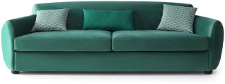 Casa Padrino Luxus Sofa Grün / Schwarz 260 x 105 x H. 80 cm - Wohnzimmer Sofa - Hotel Sofa - Wohnzimmer Möbel - Hotel Möbel - Luxus Möbel - Wohnzimmer Einrichtung - Luxus Einrichtung