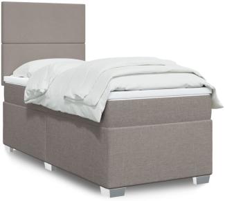 vidaXL Boxspringbett mit Matratze Taupe 100x200 cm Stoff 3292696