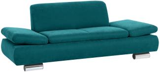 Sofa 2-Sitzer Kaye Bezug Veloursstoff Metallfuß verchromt / petrol 23126