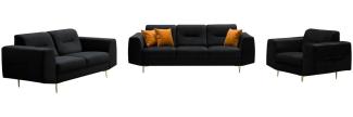 Beautysofa Polstergarnitur VENEZIA Die Lieferung beinhaltet Beiträge zur Wohnung, (Sessel + 2-Sitzer Sofa + 3-Sitzer Sofa im modernes Design), mit Metallbeine, Couchgarnituren aus Velours