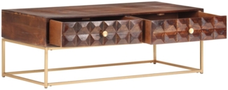 vidaXL Couchtisch, Mango Massivholz, 112 x 50 x 40 cm