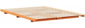 vidaXL Bodenbettgestell Wachsbraun 140 x 220 cm Massivholz Kiefer 873132