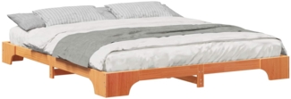 vidaXL Bettrahmen Braun 200 x 210 cm Massives Kiefernholz 872910