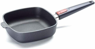 WOLL Titanium Nowo quadratische Universal‑Pfanne mit abnehmbarem Griff, 20 × 20 cm (~1,8 l), Aluminium-Handguss mit Titan‑Hartversiegelung, alle Herdarten außer Induktion, spülmaschinen‑ & backofenfest bis ca. 250 °C