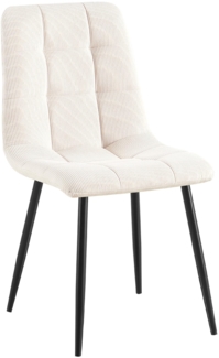 CLP Esszimmerstuhl Antibes Cordbezug gepolstert mit Rückenlehne,creme