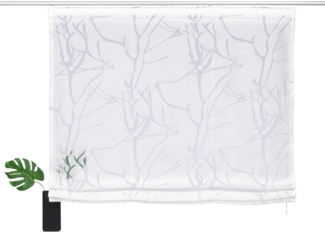 my home Raffrollo Anna, mit Klettband, Halbtransparent, Ausbrenner, Viskose