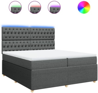 vidaXL Boxspringbett mit Matratze Dunkelgrau 200x200 cm Stoff 3294471