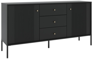 Vente-unique - Sideboard mit 2 Türen & 3 Schubladen - MDF- Schwarz - DEMASIA