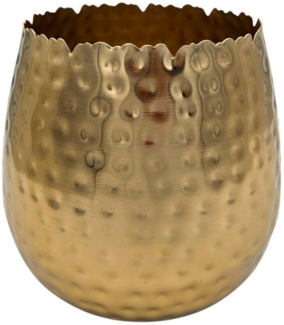 Meinposten Blumentopf Übertopf Vase gold Metall Hammerschlag 18x18 cm Pflanztopf (1 St), Windlicht