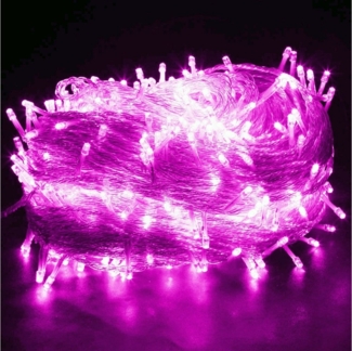 Rosnek LED-Lichterkette 10-100M, 8 Modi, wasserdicht, für Weihnachten Party Urlaub, Hochzeit Deko, Blau Rot Grün Rosa Lila