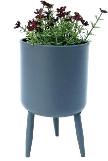 DanDiBo Blumenhocker Metall mit Topf Grau 17 cm Blumenständer 96260 S Blumensäule Modern Pflanzenständer Pflanzenhocker