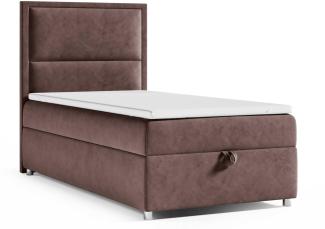 Best for Home Boxspringbett K11 SINGLE mit Bettkasten (Braun 80x200)