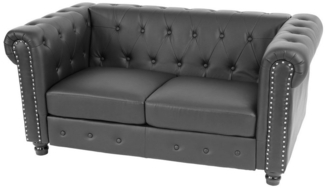 MCW 2-Sitzer Edinburgh-S-2, Extradicke Polsterung, Dekorativer Metall-Nietenbesatz