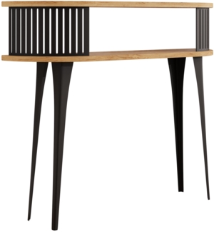 Konsolentisch Rajkon Oval (Farbe: Schwarz / Eiche Craft Gold)