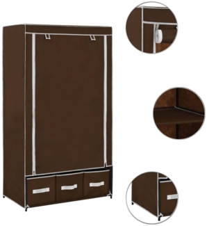 vidaXL Kleiderschrank Braun 87 x 49 x 159 cm Stoff 282458