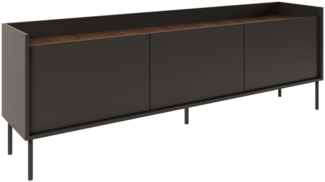 Selsey 'Tovi' TV-Schrank 3-türig, 175 cm, Schwarz / Holzoptik Nussbaum