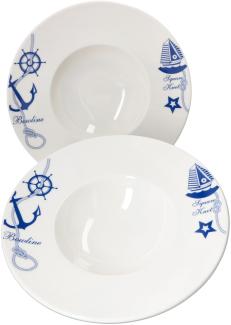 Bonna Navy 2er Set Pastateller Ø28cm Nudel-Teller Essteller tief Salat Porzellan