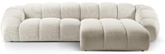 Micadoni Ecksofa Diana 4-Sitzer Rechts 3D-Stoff Helles Beige