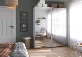 rauch Kleiderschrank Schwebetürenschrank Schrank Garderobe Wäscheschrank ASTANA (3 Ausstattungen BASIC/CLASSIC/PREMIUM (inkl. SOFT-CLOSE-FUNKTION) großflächige Spiegelfront, B/H/T: 218/210/59 cm MADE IN GERMANY