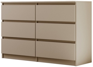 Beautysofa Kommode mit sechs Schubladen LEMON, Breite: 120cm oder 140cm, viele Farbvarianten, mit 6 Schubladen