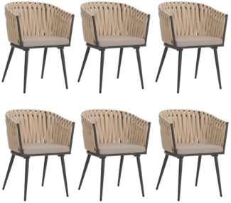 MCW Esszimmerstuhl MCW-N38-ID-6 (6er-Set), Mit besonders dickem elastischem Seilgeflecht
