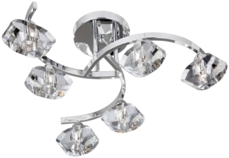 Deckenleuchte, Chrom, 56 cm, SCULPTURED ICE II