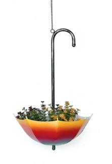 DanDiBo Blumenampel Metall Hängeampel mit Topf Innen Außen Regenschirm Hängepflanzen 57 cm 96258 S Pflanzenhänger Blumenhänger Topfhänger Blumen