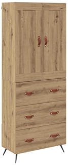 vidaXL Highboard Artisan-Eiche 69,5 x 34 x 180 cm Holzwerkstoff 3416027